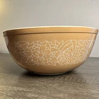 VTG Pyrex Woodland Tan Mixing Bowl #404 4 Quart Brown USA