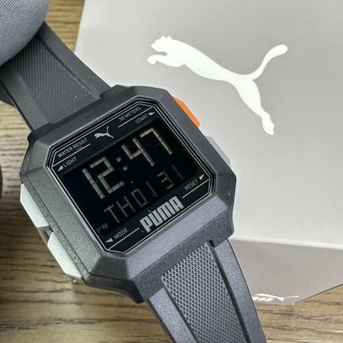 NUOVO✅ Orologio PUMA Remix Cronografo Digitale Dual Time Silicone Nero P5056 $95 - Foto 2 di 12