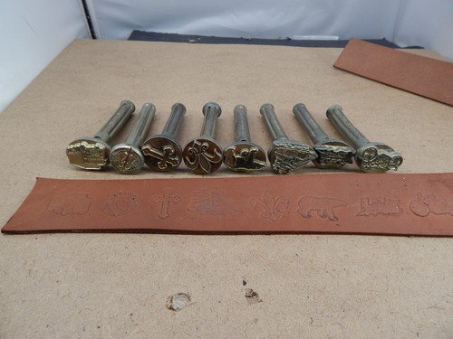 lot of 8 Basic Tool-USA LEATHERWORKING STAMPS Large #209,214,216,216,213,242,253 - Picture 2 of 5