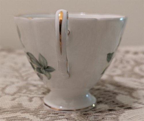 Vintage Royal Adderley England Tea Cup & Saucer "Dogwood" Hand Painted Footed - Picture 7 of 8