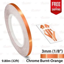 CHROME BURNT-ORANGE 1/8" 3mm PIN STRIPE Car Striping TAPE Decal Vinyl Sticker