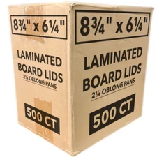 500 PCS Laminated Board Lids For 2.25Lb Aluminum Oblong Pan 8.75" x 6.12" 500/CS