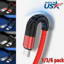 Braided USB Type-C USB-C to USB-A Fast Charge Cable Cord Charger Charging Sync
