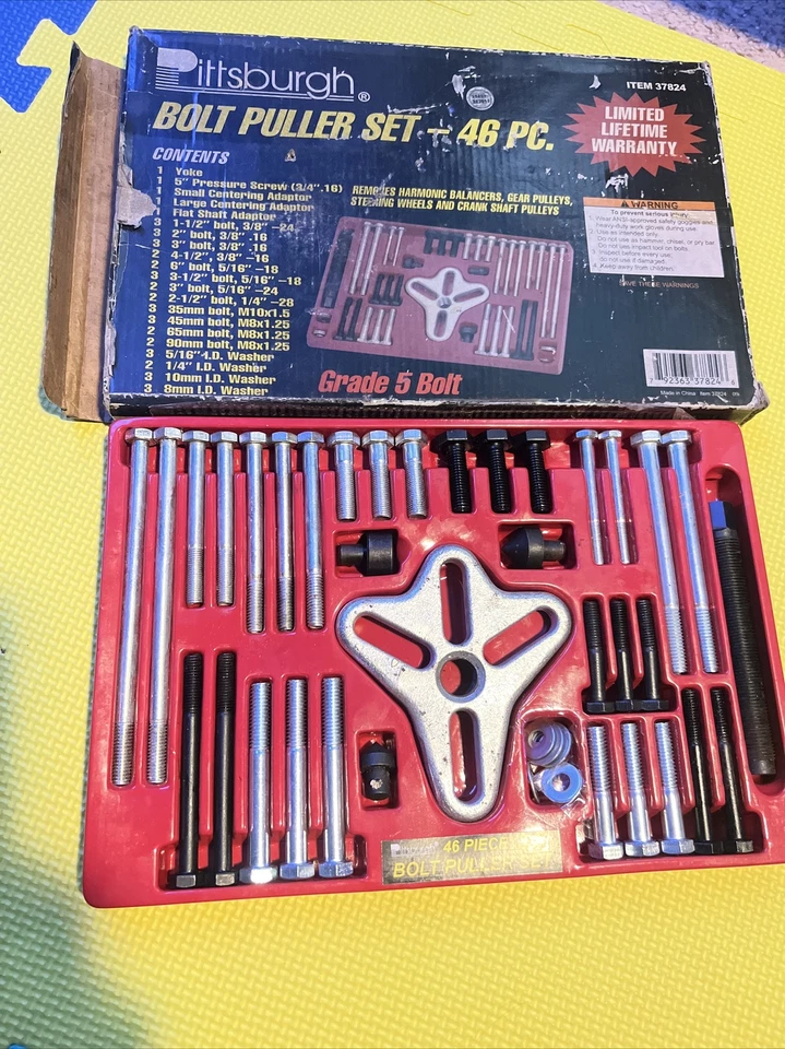 Juego de extractores de pernos Pittsburgh modelo 37824 - 46 piezas - extractores de engranajes, ruedas, manivela Foto 2 de 4