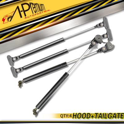 Pair Of Rear Liftgate Support Struts For Lexus LX450 - Direct Replacement Gas Springs (Black)