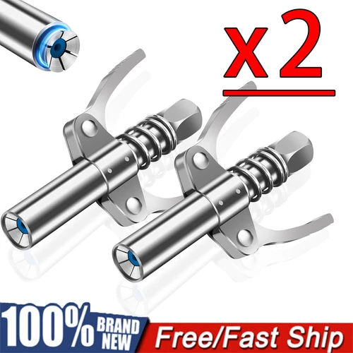 2X Fettpresse Kupplung Doppelgriff Hochdruck Schnellverschluss Öldüsen - Bild 1 von 10