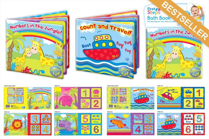 First Steps Floating Bath Book. Educational & Fun Bath Toy for Baby