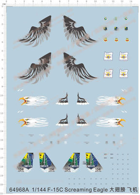 1/144 F-15C Screaming Eagle Wings Badge Model Kit Water Decal