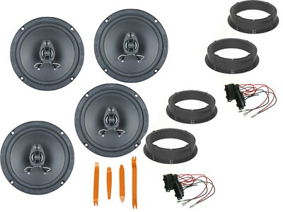 Ground Zero Set für VW Golf 4 BJ 97-06 Lautsprecher Tür Vorne Hinten 480 W Bügel
