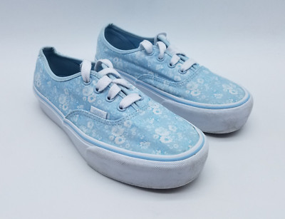 Vans Authentic Stackform Women's Size 7.5 Platform Sneakers Blue White Floral