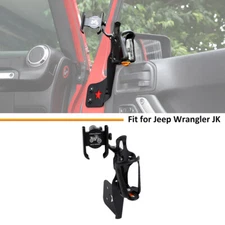Right Front Door Cup Holder Expander Base with Phone Mount For Wrangler JK 11-18