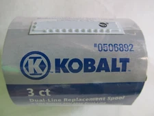 3 Kobalt Genuine Dual-Line Trimmer Replacement Spool .065" x 20' Line NEW