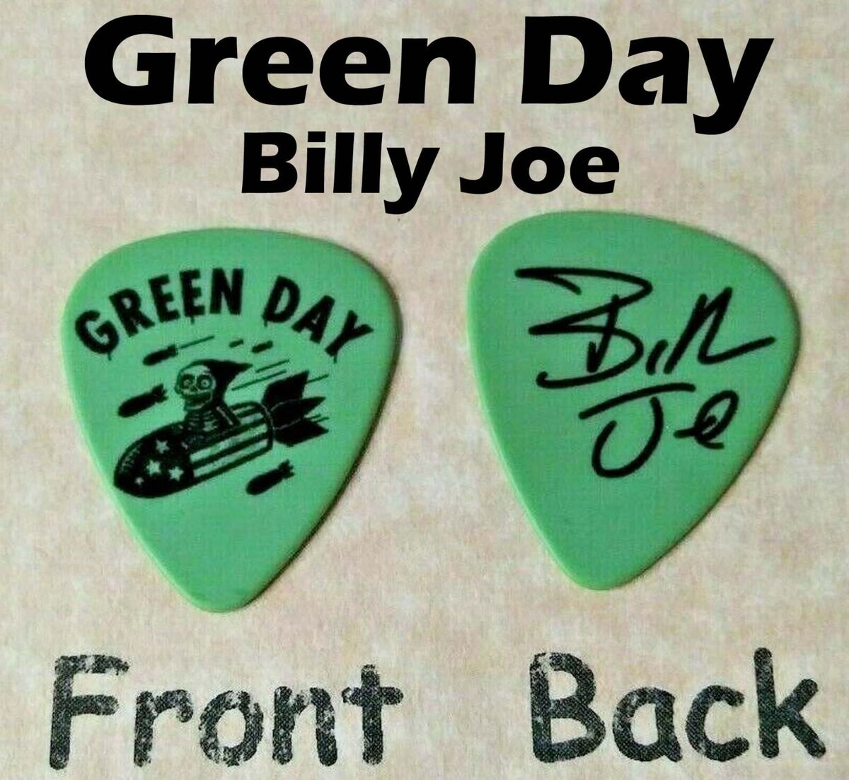 GREEN D band novelty BILLY JOE signature guitar pick (s-2321 GREEN D band novelty BILLY JOE signature guitar pick (s-2321