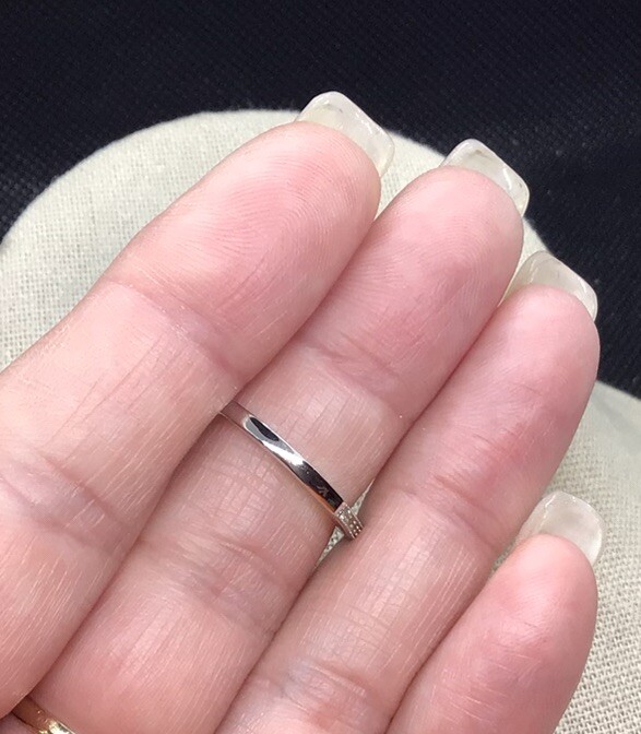 Sterling Silver 925 Clear Cz Stone Wave Design Band Sz 7.25 Y831