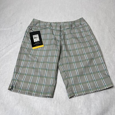 Adidas Shorts Womens Size Multi Plaid Golf Climalite Bermuda Pockets NWT 