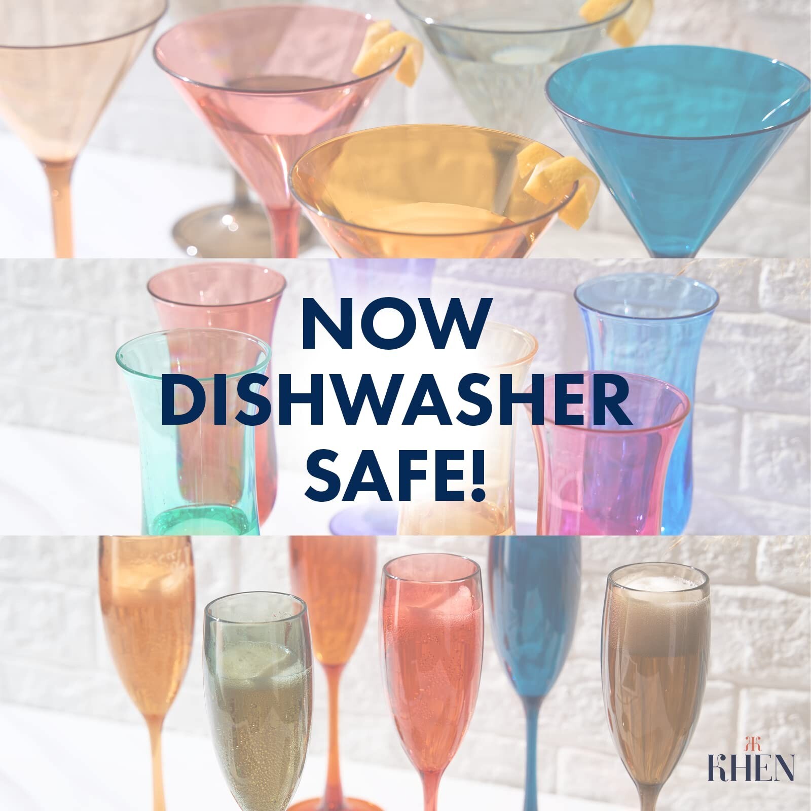 Acrylic Colored Wine Glasses | 2 Set | Shatterproof Tritan Drinkware, Unbreak...