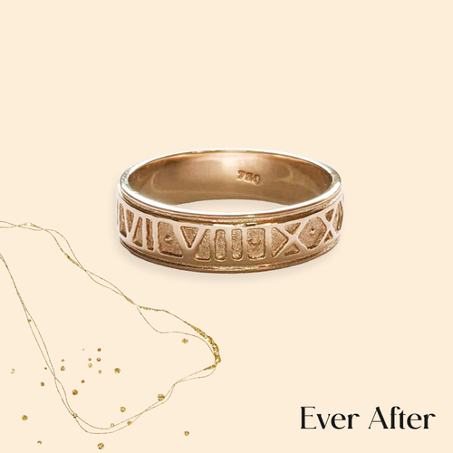 Clearance Sale! 18CT Yellow Gold Ring of Time - Roman Numerals, Size O, Unisex