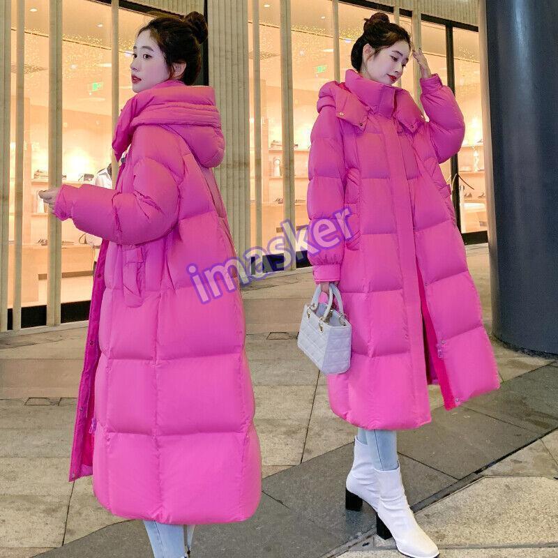 Thickened Duck Down Winter Coat for Women Loose Hooded Warm Jacket