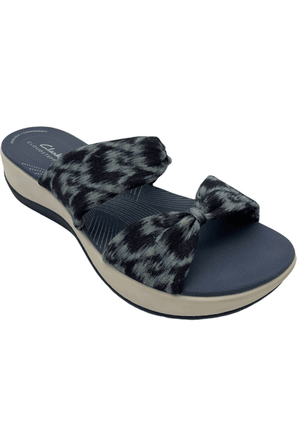 Clarks Cloudsteppers Jersey Slide Sandals Arla Coast Blue Interest