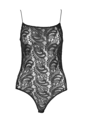BOOHOO   Navy LACE Square Neck BODYSUIT Sexy Cami TOP Sheer   UK 8 Eur 36 Neu mit Etikett