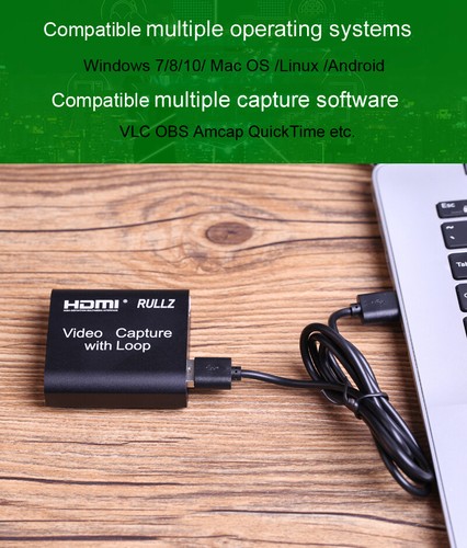 Rullz USB 2.0 HDMI Loop Out Video Capture Card Video Record Game Live Streaming - 第 9/12 張圖片