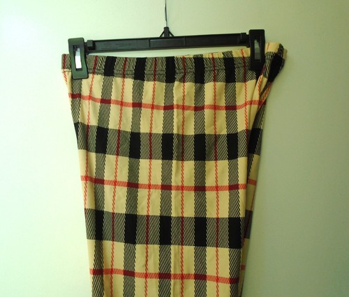 NEW BEIGE RED BLACK PLAID SOFT WOMENS LEGGINGS PANTS SIZE XL - Picture 11 of 14