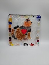 Fused Glass Tile Cat Art 6" X 6"