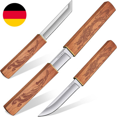2-In-1 Doppelmesser Outdoor, Japanisches Tanto Messer Mit Scheide, D2 Stahl Outd