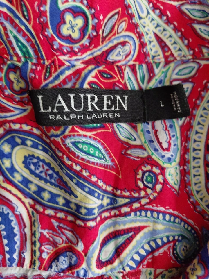 Conjunto de pijama para mujer Lauren Ralph Lauren L algodón rojo cachemir logotipo bordado Foto 4 de 4
