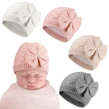 4 Pcs Cute Preemie Hats Winter Warm Premature Baby Beanie Thermal Knit Cute P...