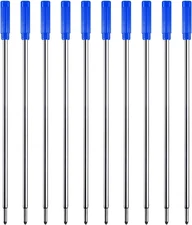 Blue Ink Refills (10Pcs), Replaceable Pens Refills, 1Mm Medium Tip - Blue