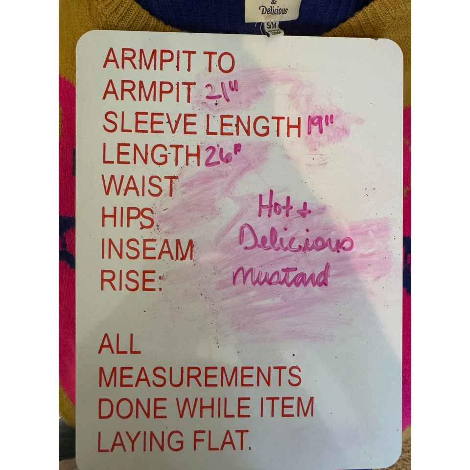 Hot & Delicious Womens Sweater Size S M Owl Mustard Yellow Pink All Over Print - Image 3 of 4