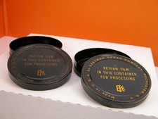 Cool Vintage Kodak 100 Foot 16mm FILM CANS Bolex For Arri Scoopic Aaton Filmo