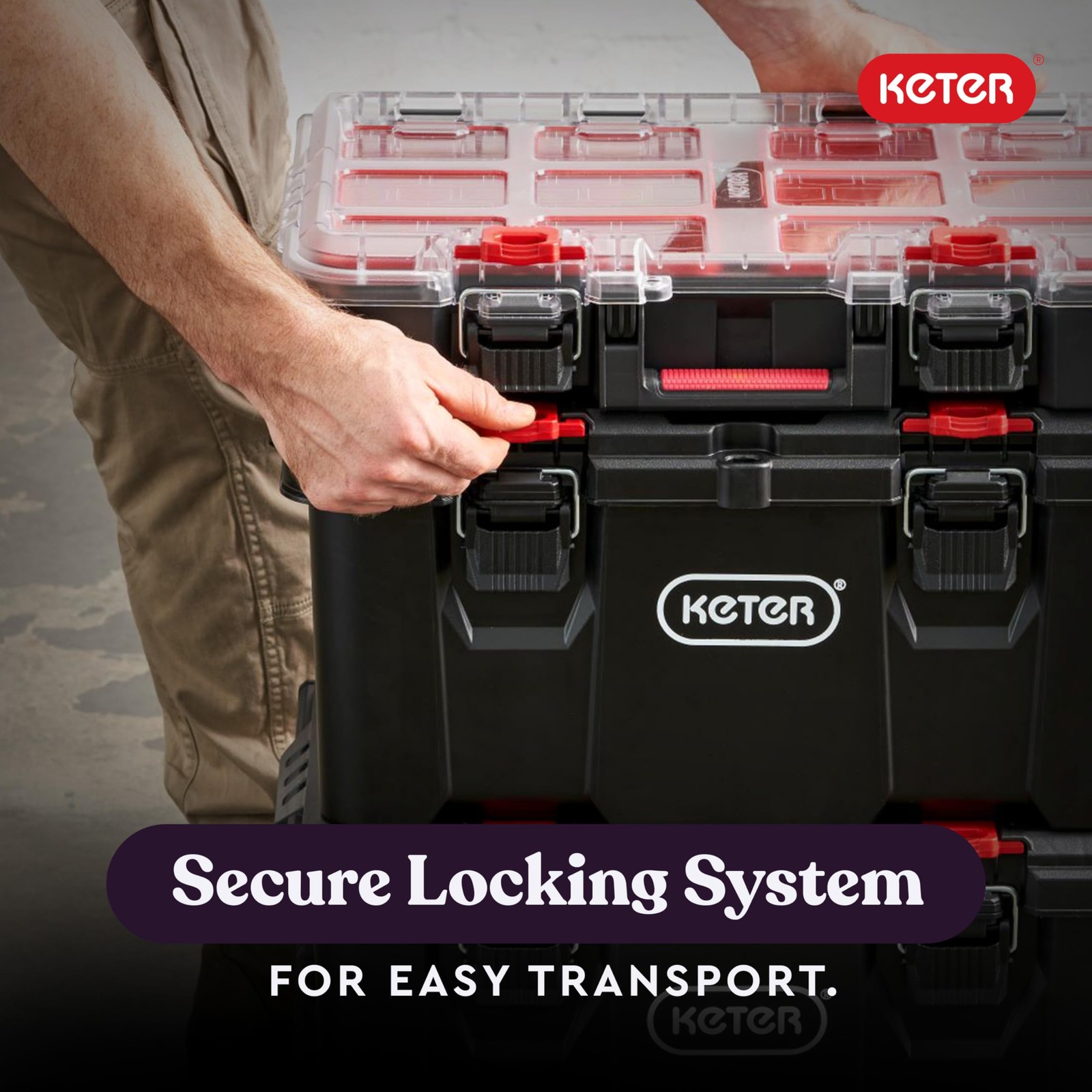 Stack-n-Roll Modular Tools Organizer for Garage Storage and DIY, 3 Piece Resin