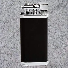 IM Corona: Pipe Lighters: IM CORONA OLD BOY BLACK AND CHROME