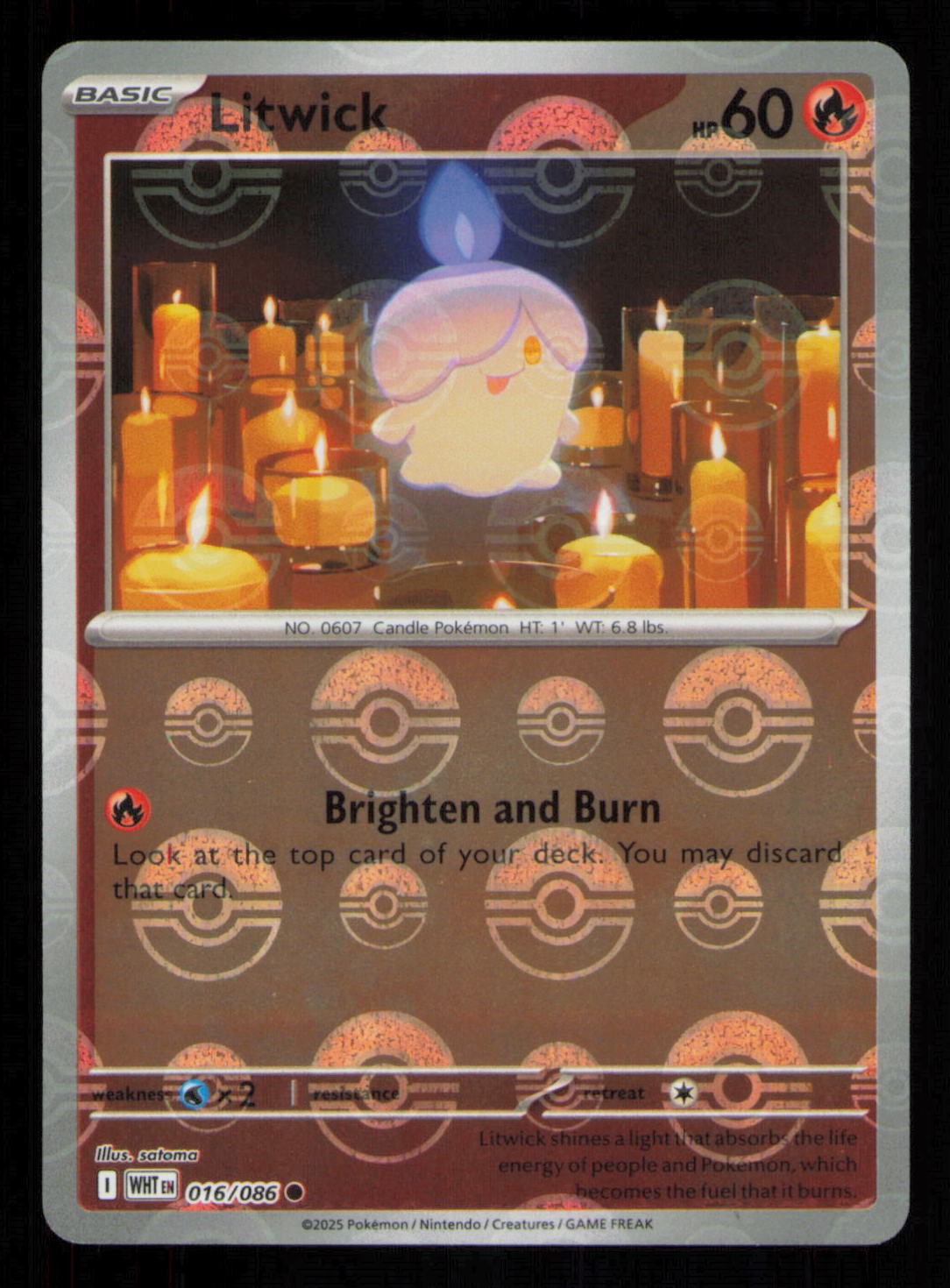 Litwick (Poke Ball Pattern) Common SV: White Flare 016/086 NM