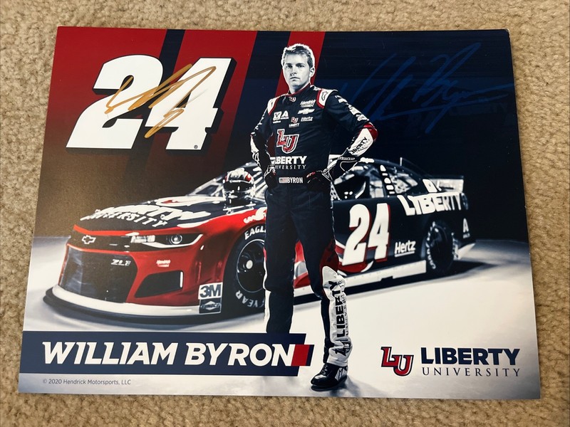 2020 WILLIAM BYRON SIGNED LIBERTY UNIVERSITY 24 NASCAR CUP SERIES NEW POSTCARD
