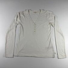 Fat Face Womens Henley Top Off White Textured Slub Ruched Shoulder UK 10