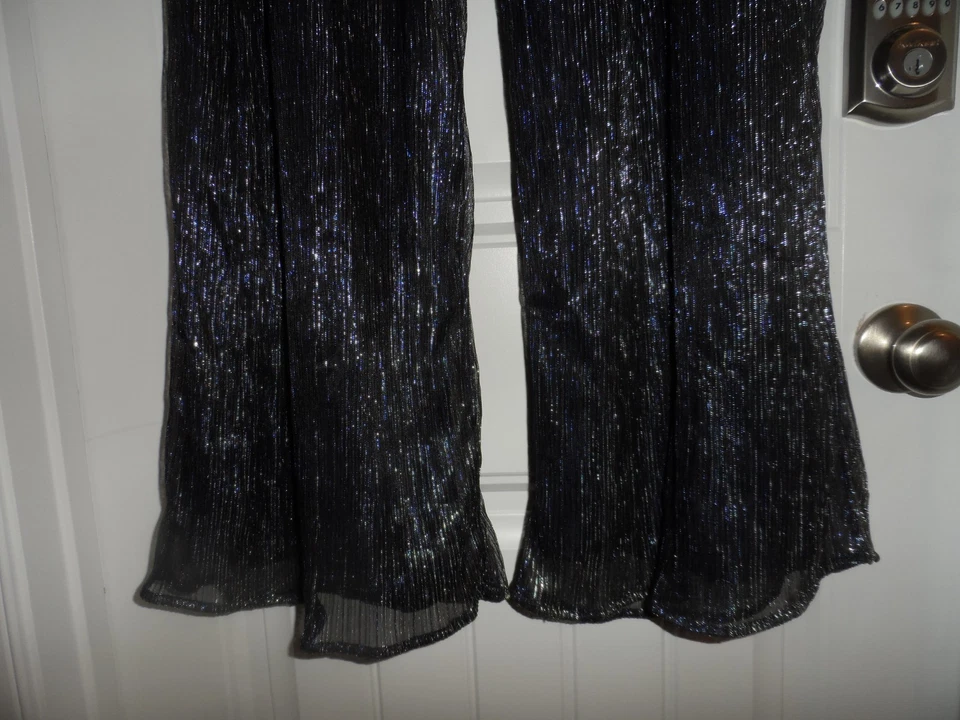 Great JM Studio size XL silver black wide leg pull on pants women NWT - Image 2 of 4