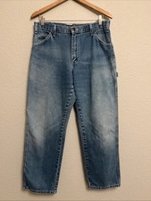 Vintage Y2K Dickies Carpenter Jeans 34 x 28.5 Light Wash Denim Relaxed Skater