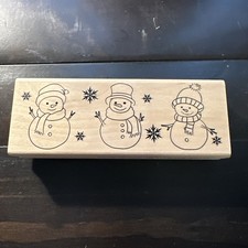 Christmas Snowman Trio Rubber Stamp By Recollections New