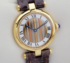 Cartier Must Vendome Louis Cartier Three Color Gold Stripe SM 24mm Quartz