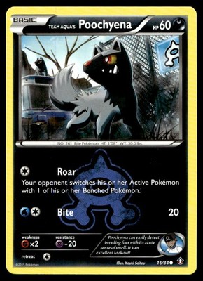 Team Aqua's Poochyena Double Crisis Common 16/34 2015 Pokemon TCG