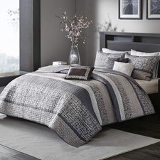 Madison Park King Quilt Set Lustrous Jacquard Glitter Accent Coverlet Set -