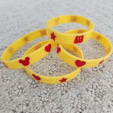Disney Mickey Mouse Yellow Silicone Wristband bracelets Set of 4