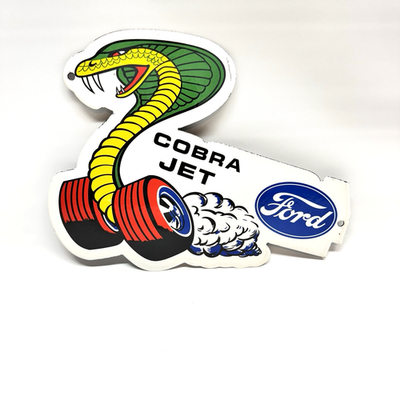 #ad Ford Vintage Porcelain Sign Cobra Jet Service Station Gasoline Racing V8 $92.00