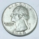 1964-D Washington Quarter, 90% Silver Circulated Coin #5630