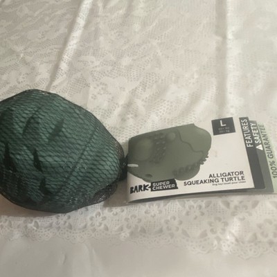 Bark Box Super Chewer  Alligator Squeaking Turtle  Dog Toy Squeaker - L