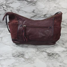 The Sak Burgandy Shoulder Handbag Purse See photos