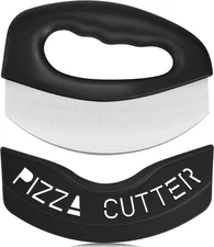 Heavy Duty Stainless Steel Pizza Cutter with Cover, Super Sharp Blad